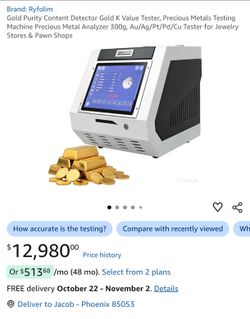 Gold Purity Content Detector Gold K Value Tester, Precious Metals Testing Machine Precious Metal Analyzer