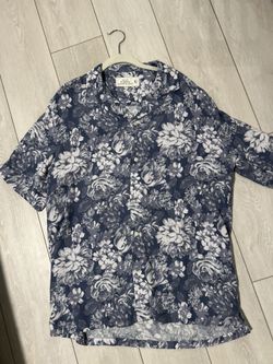 Abercrombie And Fitch Men’s Linen Hawaiian Shirt Button Down