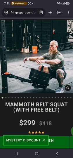 Fringe Sport Mammoth Belt Squat w/ Kickstand (fits 2x2, 2x3, and 3x3 racks)