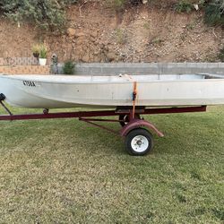 12’ 1959 Lonestar Aluminum Boat With Trailer