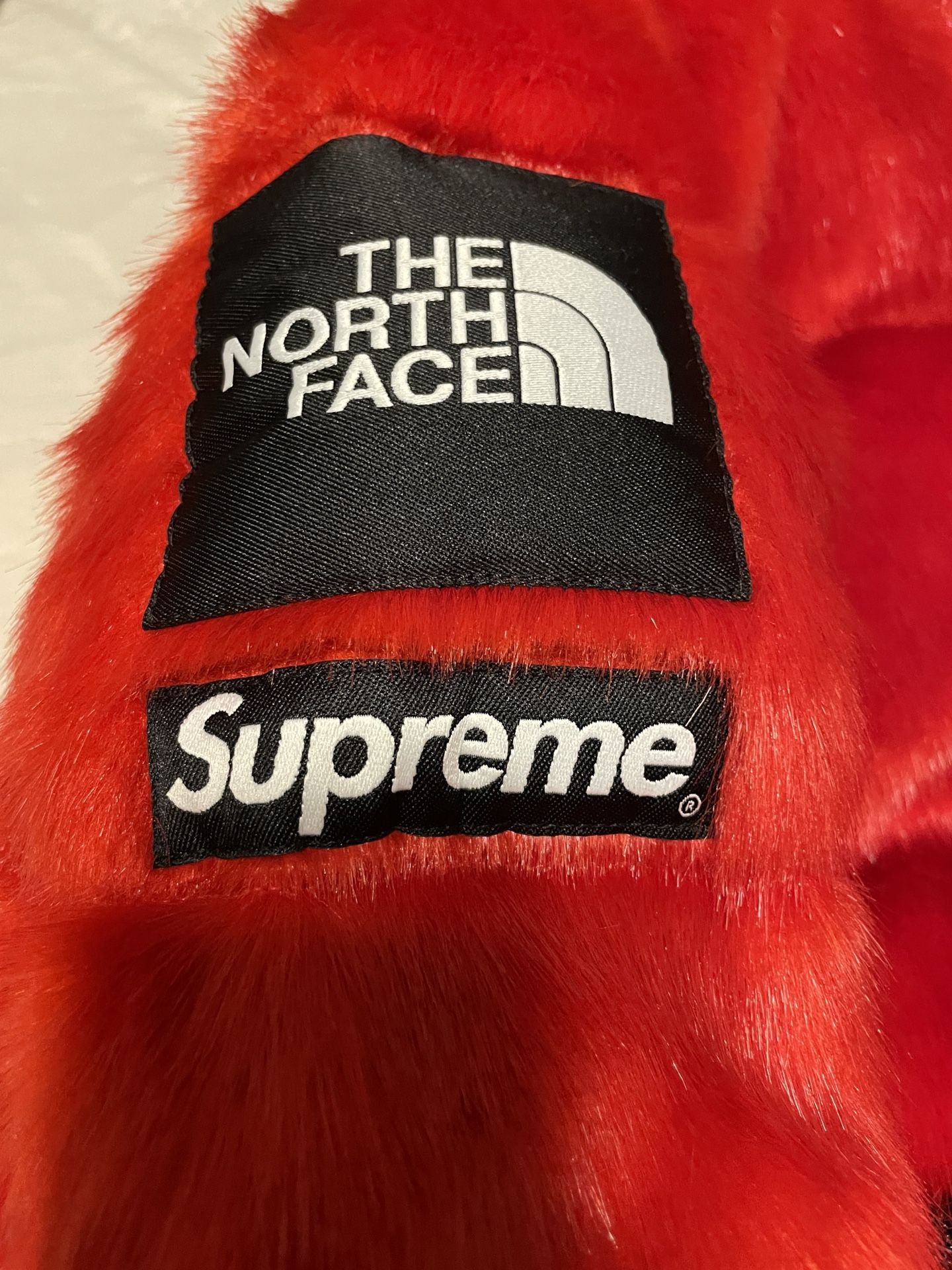 SUPREME x THE NORTH FACE RED FURRY WINTER JACKET 