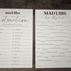 Set of 2 Bridal Shower Games (enough cards for 50 guests) - Queen Creek