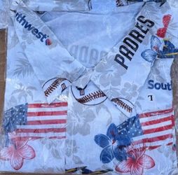 Padres Hawaiian shirt patriotic style