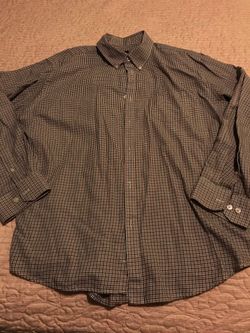 Men’s van heusen button down collar plaid dress shirt xl 17-17 1/2 long sleeve