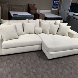 Big Soft Cream White Sectional Couch