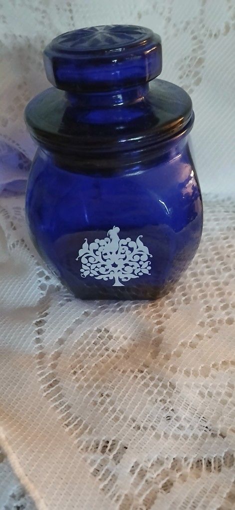 Real Cobalt Jar With Lid...beautiful