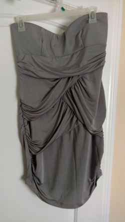 Gray strapless dress