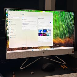 Touchscreen 2021‑era HP 24‑inch All‑in‑One desktop