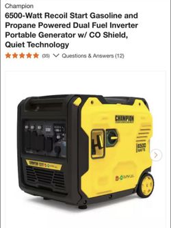 Champion 6500-Watt Recoil Start Gasoline and Propane Powered Dual Fuel Inverter Portable Generator w/ CO Shield, Quiet Technology