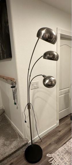 Arched LED Floor Lamp Dimmer, Brushed Steel