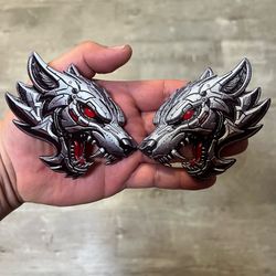 Car fender badges robo lobo