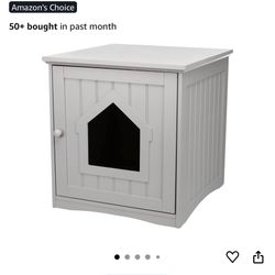 TRIXIE Small Litter Box Enclosure - Indoor Furniture for Cats - Use to Cover Litter - Add a Bed for a Retreat - Gray