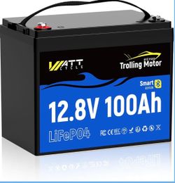 WattCycle 12.8V 100Ah LiFePO4 Trolling Motor Battery