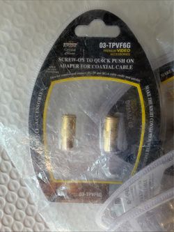 GOLD PLATED Push-on Coax Connector Adapter RG59 / RG6U Coaxial TV Cable 24 Pack.