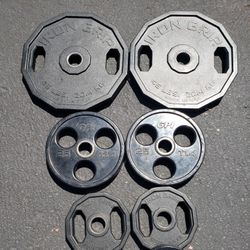 Iron Grip Olympic Plates Urethane Weights Gym Weight Set