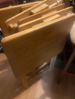 6 wood tv trays
