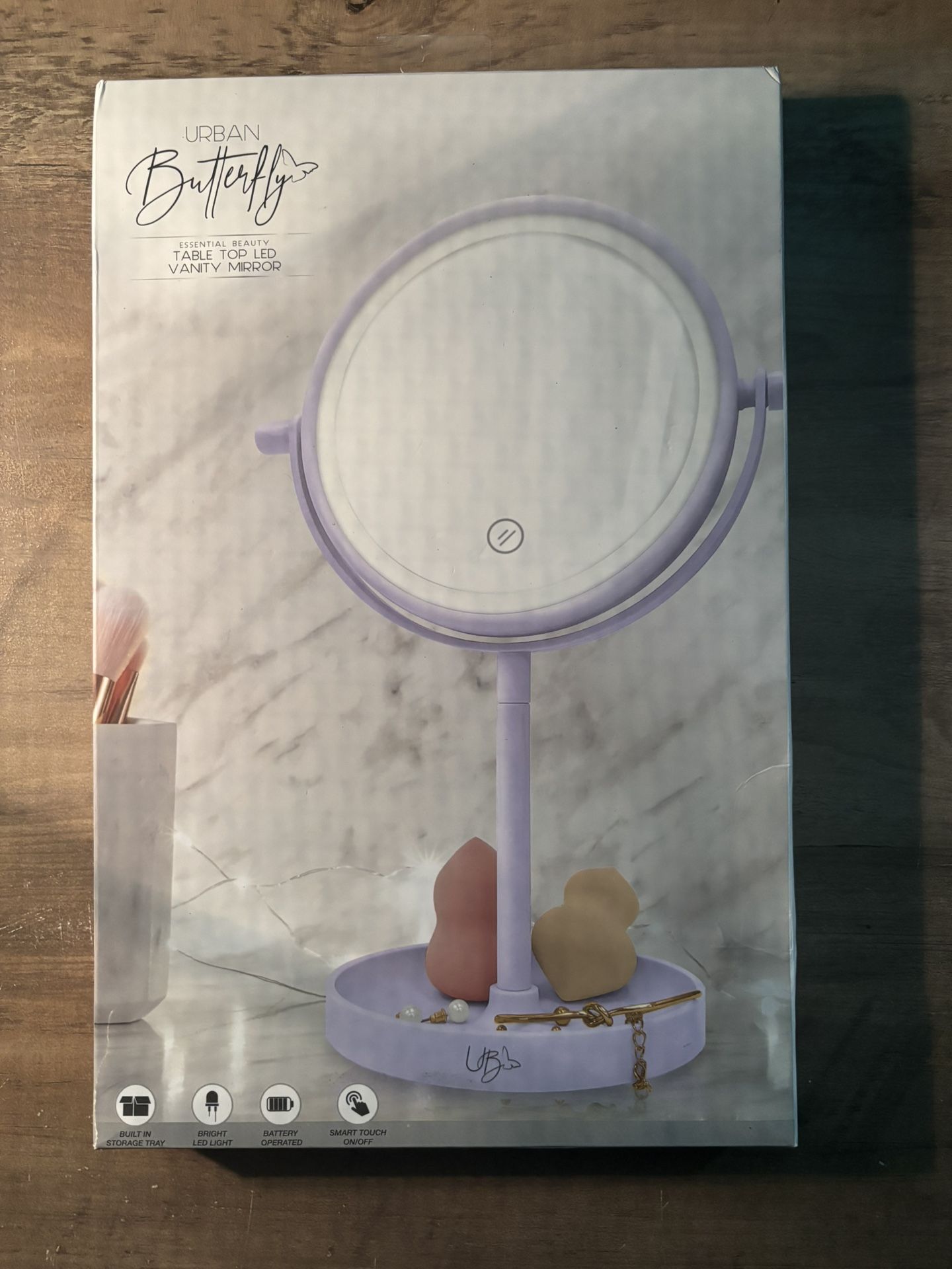 Urban Butterfly Tabletop LED Vanity Mirror