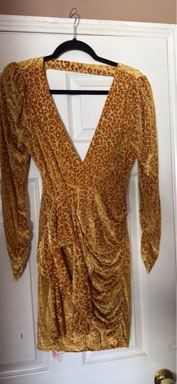 Gold Leopard Print Mini Dress