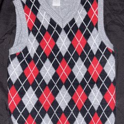 Cropped Argyle Sweater Vest