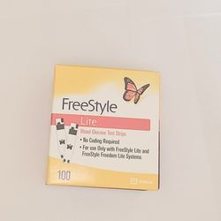 Brand new box of 100 count freestyle lite test strips.