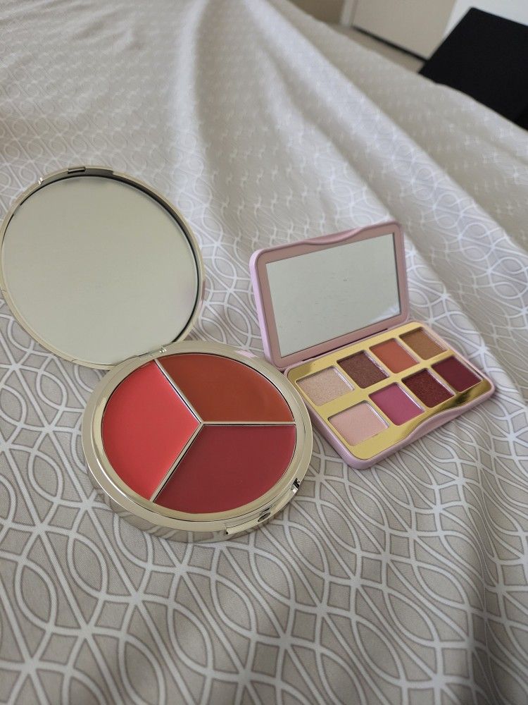 Too Faced Let's Play Mini Eye Shadow Palette and an Iconic London Lip and Cheek Cream Trio.