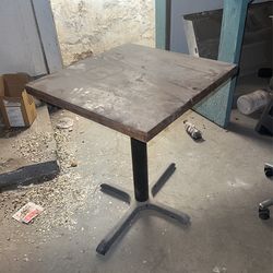 Square Wood Top Table
