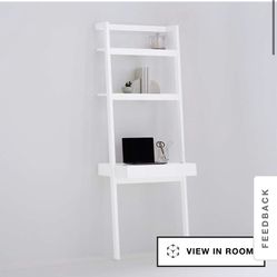 White Leaning Desk & Chair 