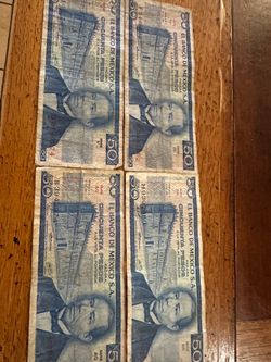 4 billetes  de 50 pesos Antiguos   Price 4. X 30