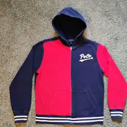 Boys L (14-16) Polo Ralph Lauren RL 67 Stitched Colorblock Full-Zip Hoodie