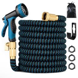 50 ft Expandable Garden Hose - Kink Free Flexible 10 Pattern Spray Nozzle