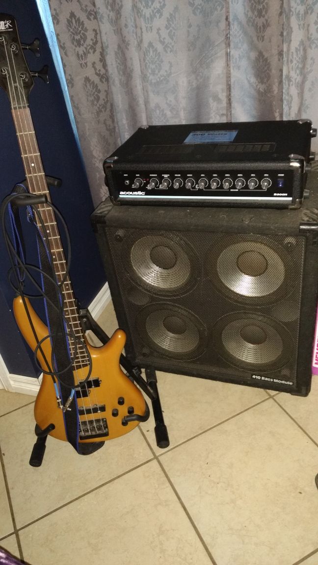 Electric bass, amplifier and speaker box