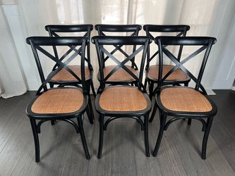 Cross Back Dining Chairs | Set of 6 | Wood
