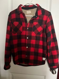 Apex boys L 14/16 flannel buffalo checks fleece lined warm jacket shirt winter fall wear