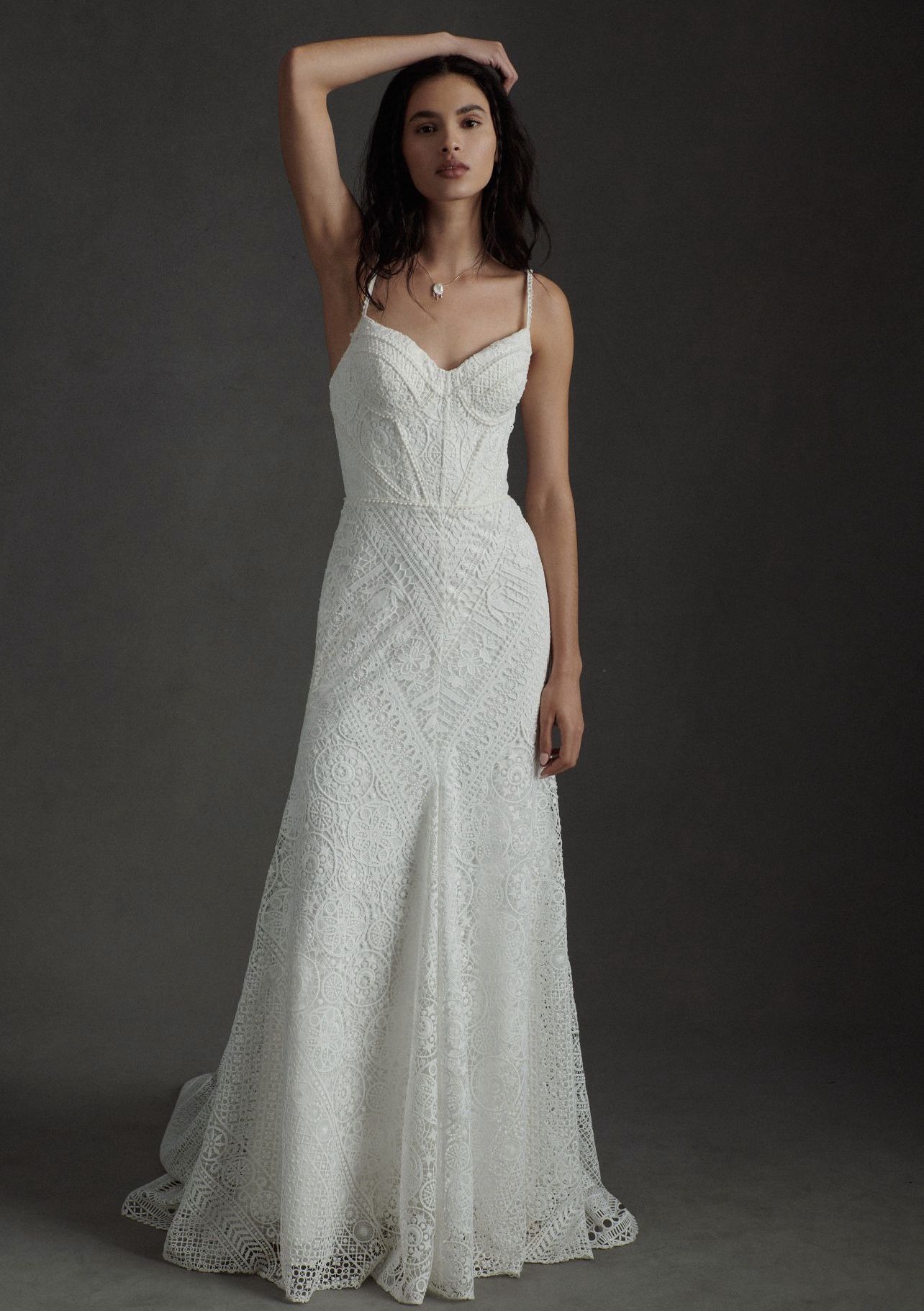Anthropologie Ivory Gorgeous Lace Wedding Dress, Size 12