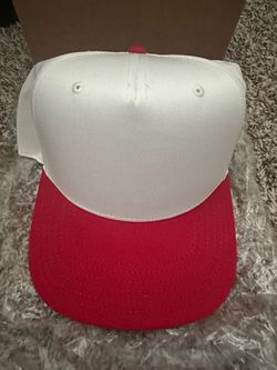 White and Red Snapback Baseball Cap