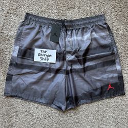 NIKE AIR JORDAN JUMPMAN LEGACY AJ11 PRINTED SHORTS MENS SIZE 2XL XXL GRAY BLACK NEW