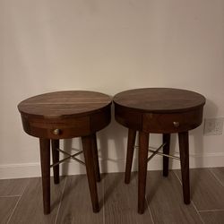 Walnut Solid Wood End Tables 