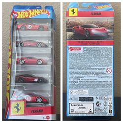 Hot Wheels Mainline 5 Pack FERRARI Car Mix NEW