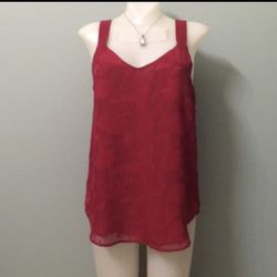 Ann Taylor Loft Red Sleeveless Tank - Blouse