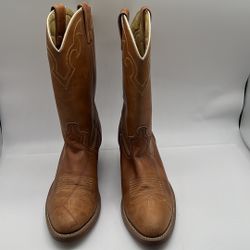 VTG Dingo 5907 Brown Leather Cowboy Western Boots Size 10.5 D Men’s made in USA 