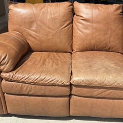 2 Piece Leather Queen Sofa Bed. New Mattress