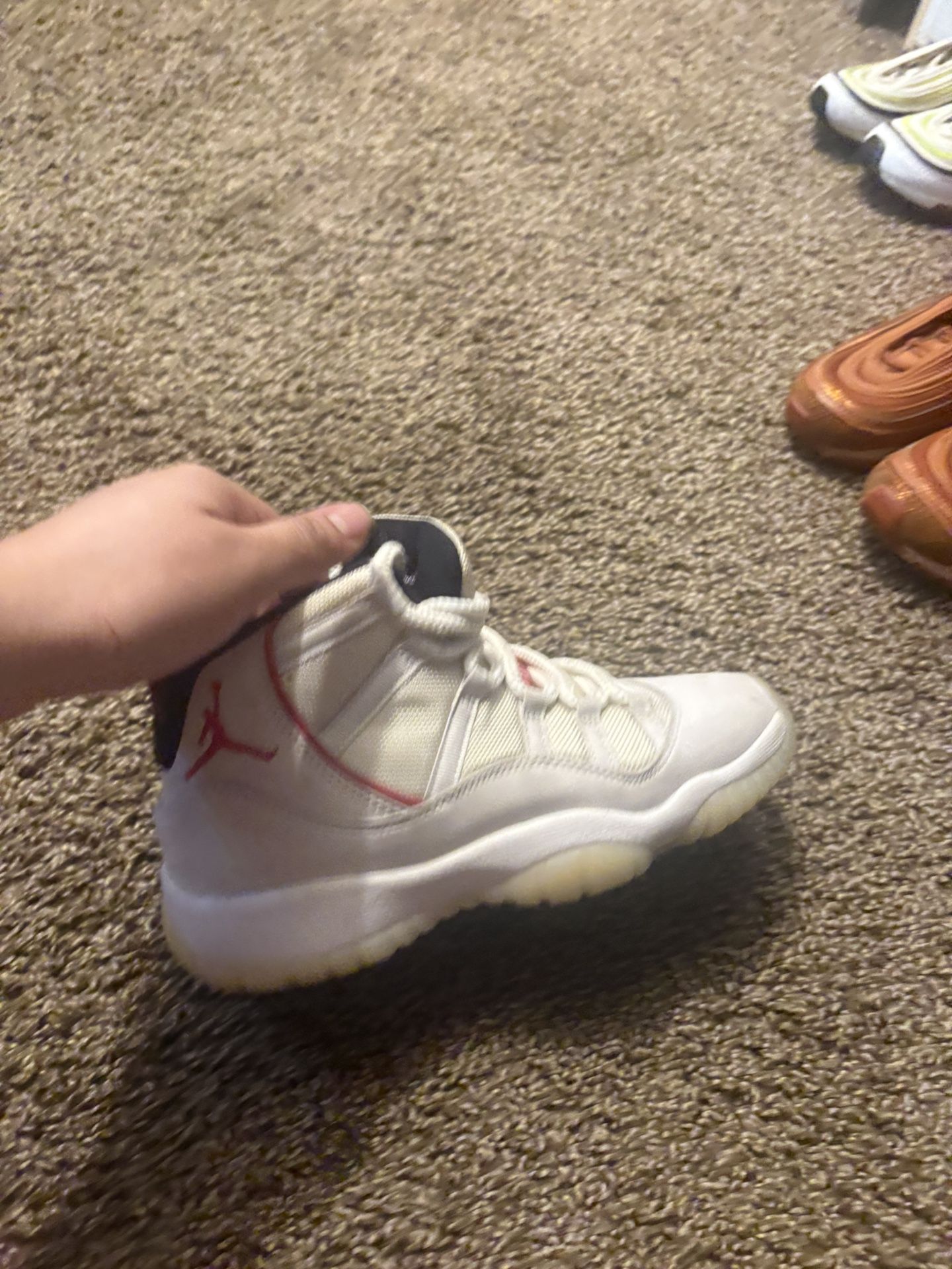 Red and white 11 Jordans