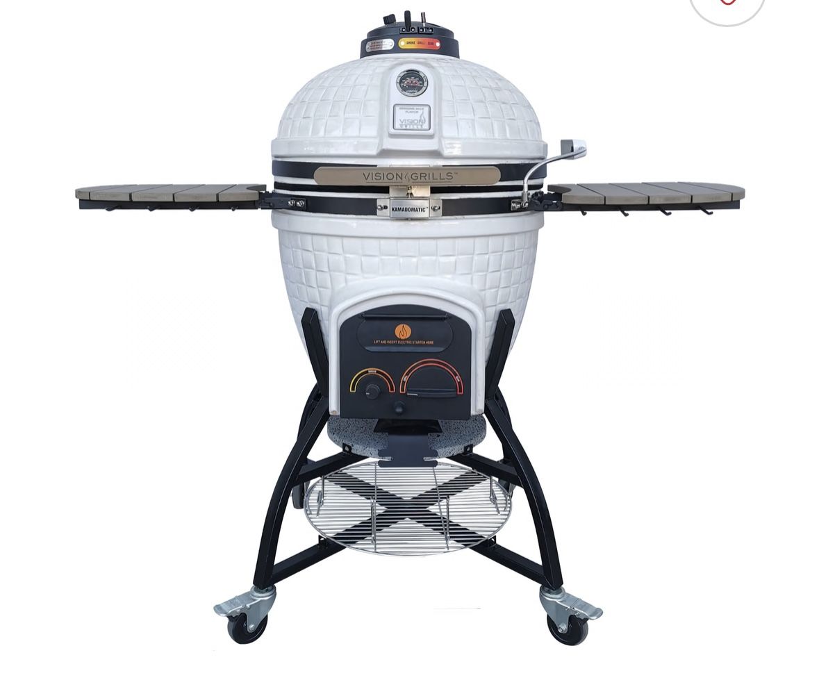 Vision Grills XR402 Ceramic Kamado Grill White