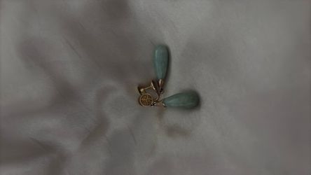14k Gold/Jade teardrop earrings
