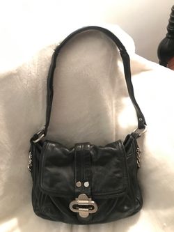 B Makowsky black leather bag