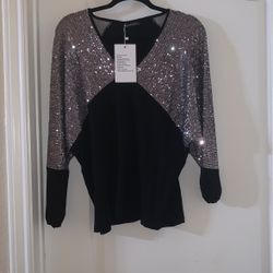 Black Sequins Top