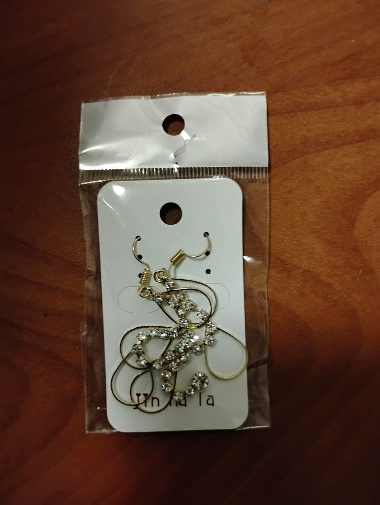 Gold Plated Faux Diamond Earrings 