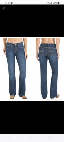Aura from the Women at Wrangler short rise straight leg jeans. Size 12 tall.
