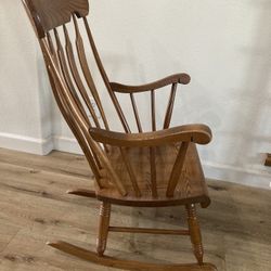 S Bent & Bros Vintage Colonial Maple Wood  Rocking Chair  
