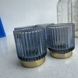 Blue Tea Light Vases 